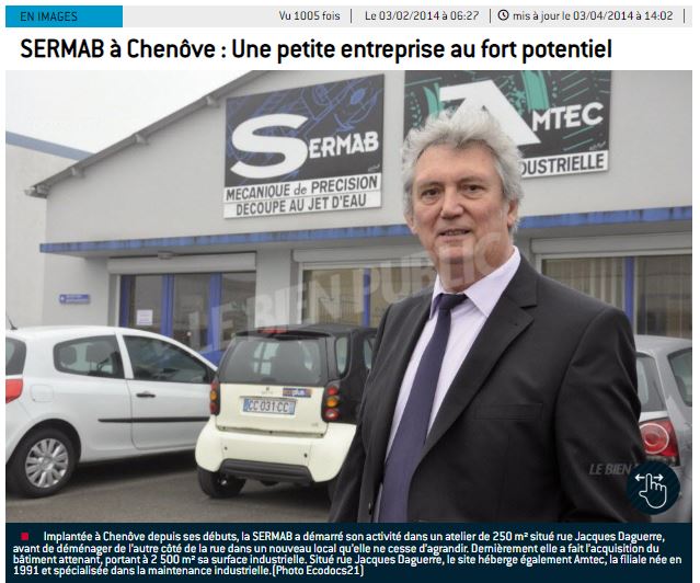 capture écran de l'article Ecodocs21 du 03 avril 2014